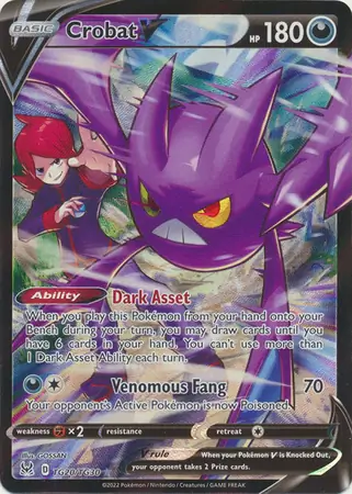 Crobat V Pokemon card from Lost Origin