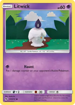 Litwick Pokemon card from Lost Thunder