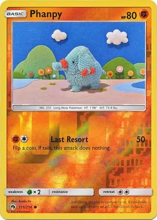 Phanpy Reverse Holo Pokemon card from Lost Thunder