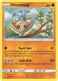Hitmontop Pokemon card from Lost Thunder