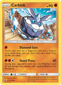 Carbink Pokemon card from Lost Thunder