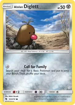 Alolan Diglett Pokemon card from Lost Thunder