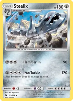 Steelix Pokemon card from Lost Thunder