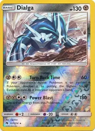 Dialga Reverse Holo Pokemon card from Lost Thunder