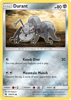 Durant Pokemon card from Lost Thunder