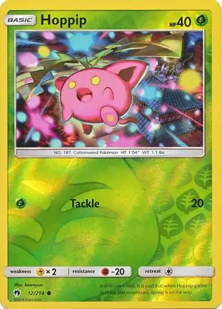 Hoppip Reverse Holo Pokemon card from Lost Thunder