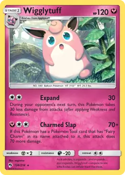 Wigglytuff Pokemon card from Lost Thunder