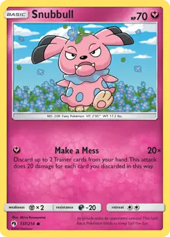 Snubbull Pokemon card from Lost Thunder