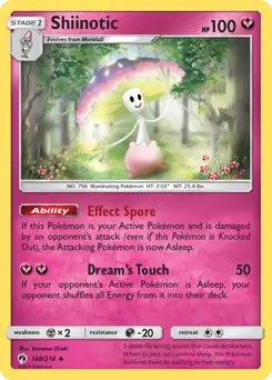Shiinotic Pokemon card from Lost Thunder