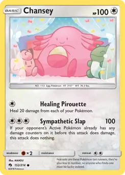 Chansey Pokemon card from Lost Thunder