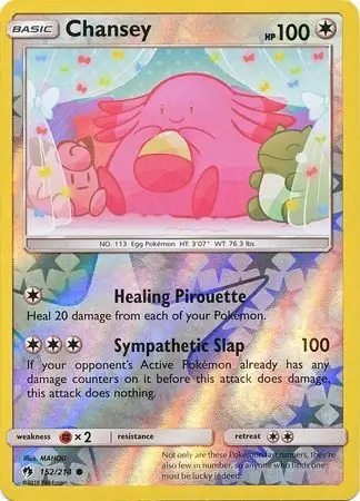 Chansey Reverse Holo Pokemon card from Lost Thunder