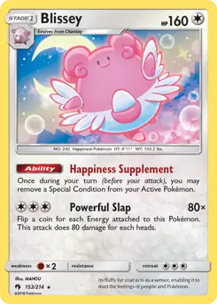 Blissey Pokemon card from Lost Thunder