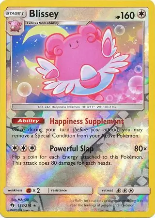 Blissey Reverse Holo Pokemon card from Lost Thunder