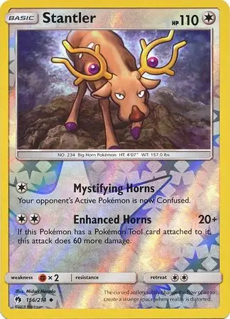 Stantler Reverse Holo Pokemon card from Lost Thunder