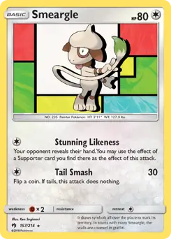Smeargle Pokemon card from Lost Thunder