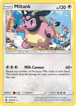 Miltank Pokemon card from Lost Thunder
