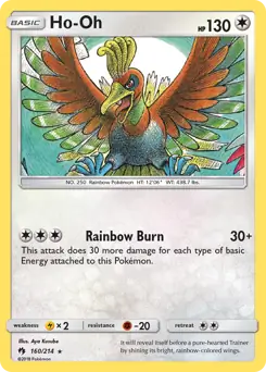 Ho-Oh Pokemon card from Lost Thunder