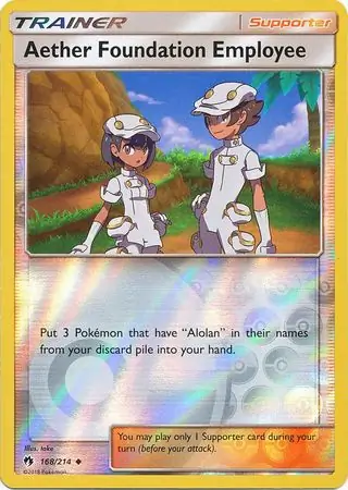 Aether Foundation Employee Reverse Holo Pokemon card from Lost Thunder
