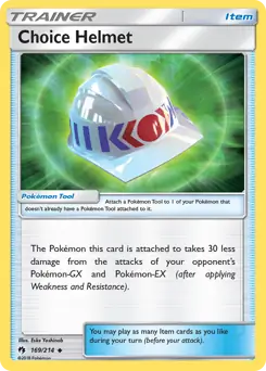 Choice Helmet Pokemon card from Lost Thunder