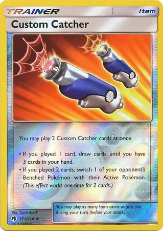 Custom Catcher Reverse Holo Pokemon card from Lost Thunder