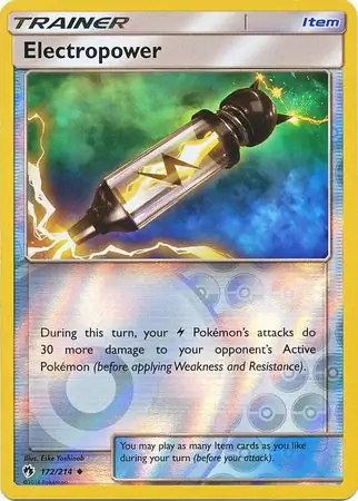 Electropower Reverse Holo Pokemon card from Lost Thunder