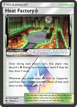 Heat Factory Prism Star Pokemon card from Lost Thunder