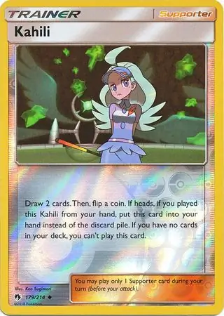 Kahili Reverse Holo Pokemon card from Lost Thunder