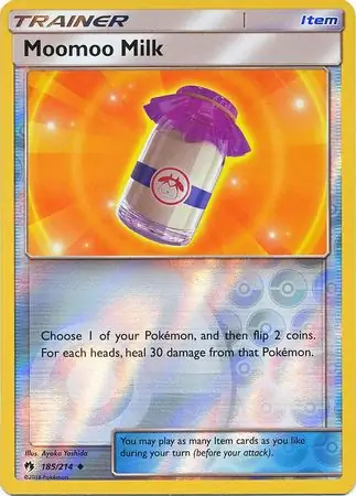 Moomoo Milk Reverse Holo Pokemon card from Lost Thunder