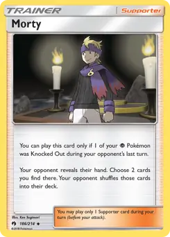 Morty Pokemon card from Lost Thunder