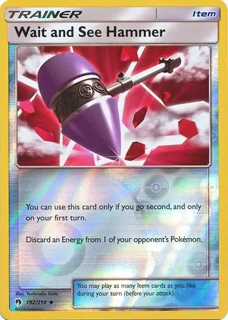 Wait and See Hammer Reverse Holo Pokemon card from Lost Thunder