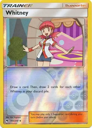 Whitney Reverse Holo Pokemon card from Lost Thunder
