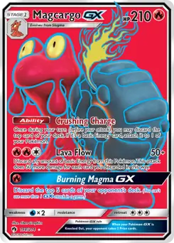 Full Art Magcargo GX Pokemon card from Lost Thunder