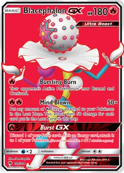 Full Art Blacephalon GX Pokemon card from Lost Thunder