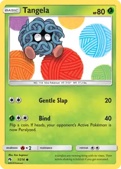 Tangela Pokemon card from Lost Thunder
