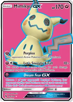 Full Art Mimikyu GX Pokemon card from Lost Thunder