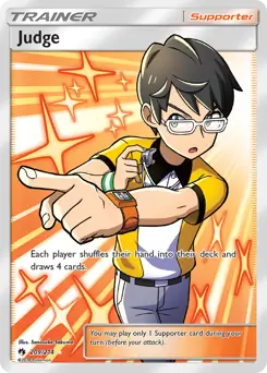 Full Art Judge Pokemon card from Lost Thunder