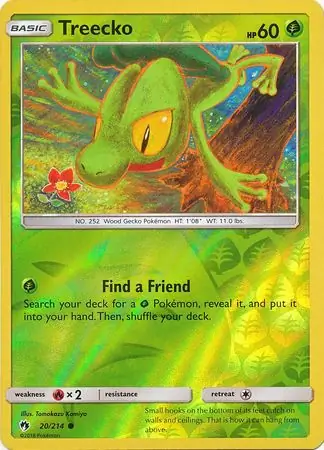 Treecko Reverse Holo Pokemon card from Lost Thunder