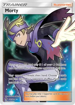 Full Art Morty Pokemon card from Lost Thunder