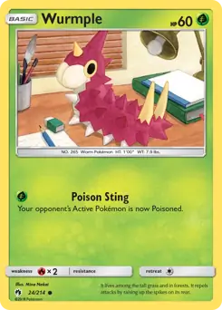 Wurmple Pokemon card from Lost Thunder