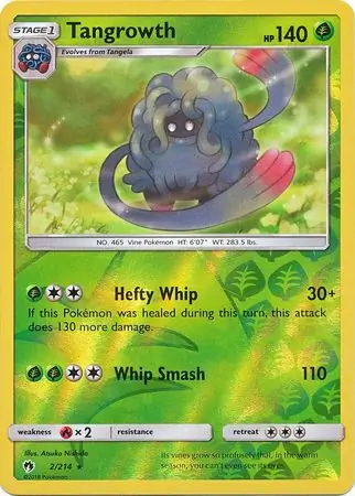 Tangrowth Reverse Holo Pokemon card from Lost Thunder