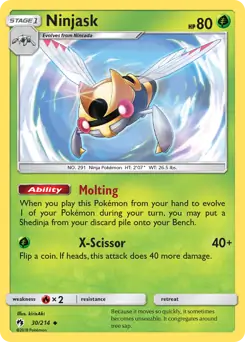 Ninjask Pokemon card from Lost Thunder