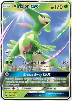 Virizion GX Pokemon card from Lost Thunder