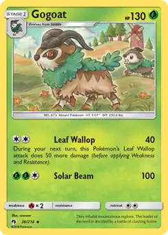 Gogoat Pokemon card from Lost Thunder