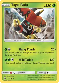 Tapu Bulu Holo Pokemon card from Lost Thunder