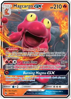 Magcargo GX Pokemon card from Lost Thunder