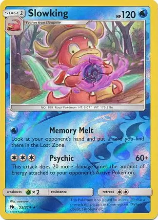 Slowking Reverse Holo Pokemon card from Lost Thunder