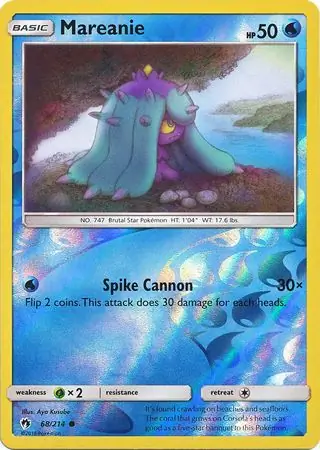Mareanie Reverse Holo Pokemon card from Lost Thunder