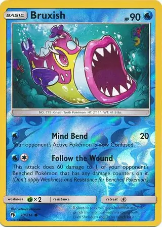 Bruxish Reverse Holo Pokemon card from Lost Thunder