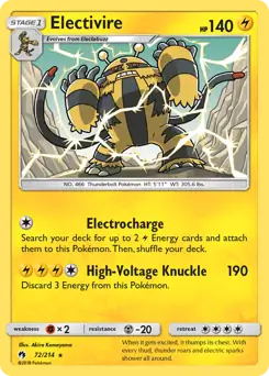Electivire Pokemon card from Lost Thunder