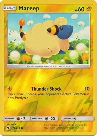 Mareep Reverse Holo Pokemon card from Lost Thunder
